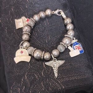 Silver Medical Charm Bracelet